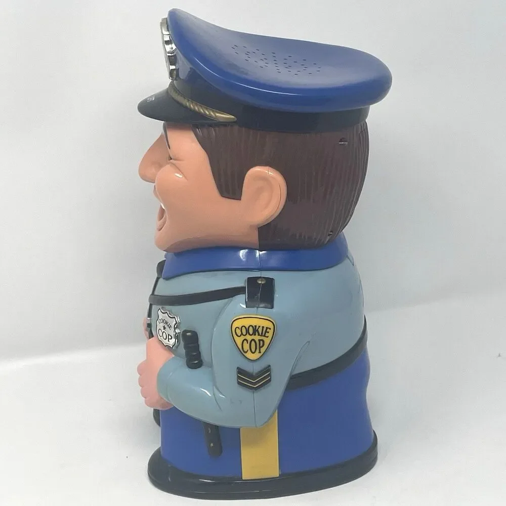 Vintage 2001 Cookie Cop Talking Cookie Jar Animated Eyes & Mouth Works! 11